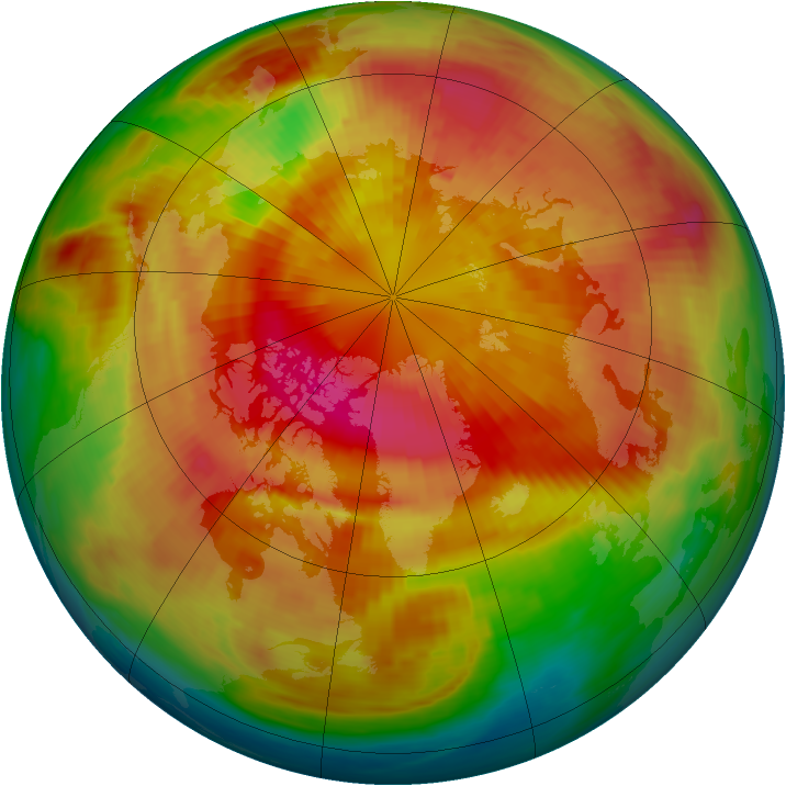 Arctic ozone map for 17 March 1988